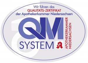 Qualitäts-Zertifikat der Apothekenkammer Niedersachsen